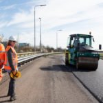 Rijkswaterstaat RWS & Dura Vermeer tijdens wegwerkzaamheden op de flyover van de A2 naar de A12 in Utrecht