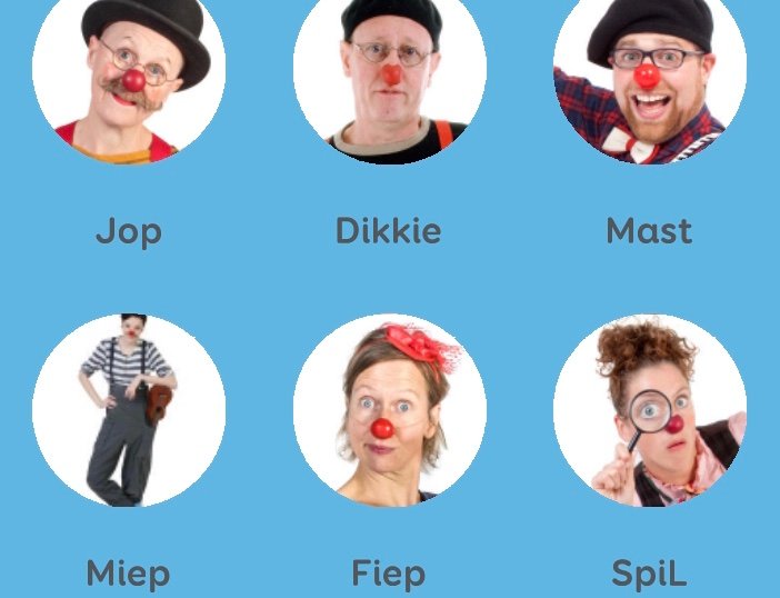 Portretfoto's van de Cliniclowns voor in de app