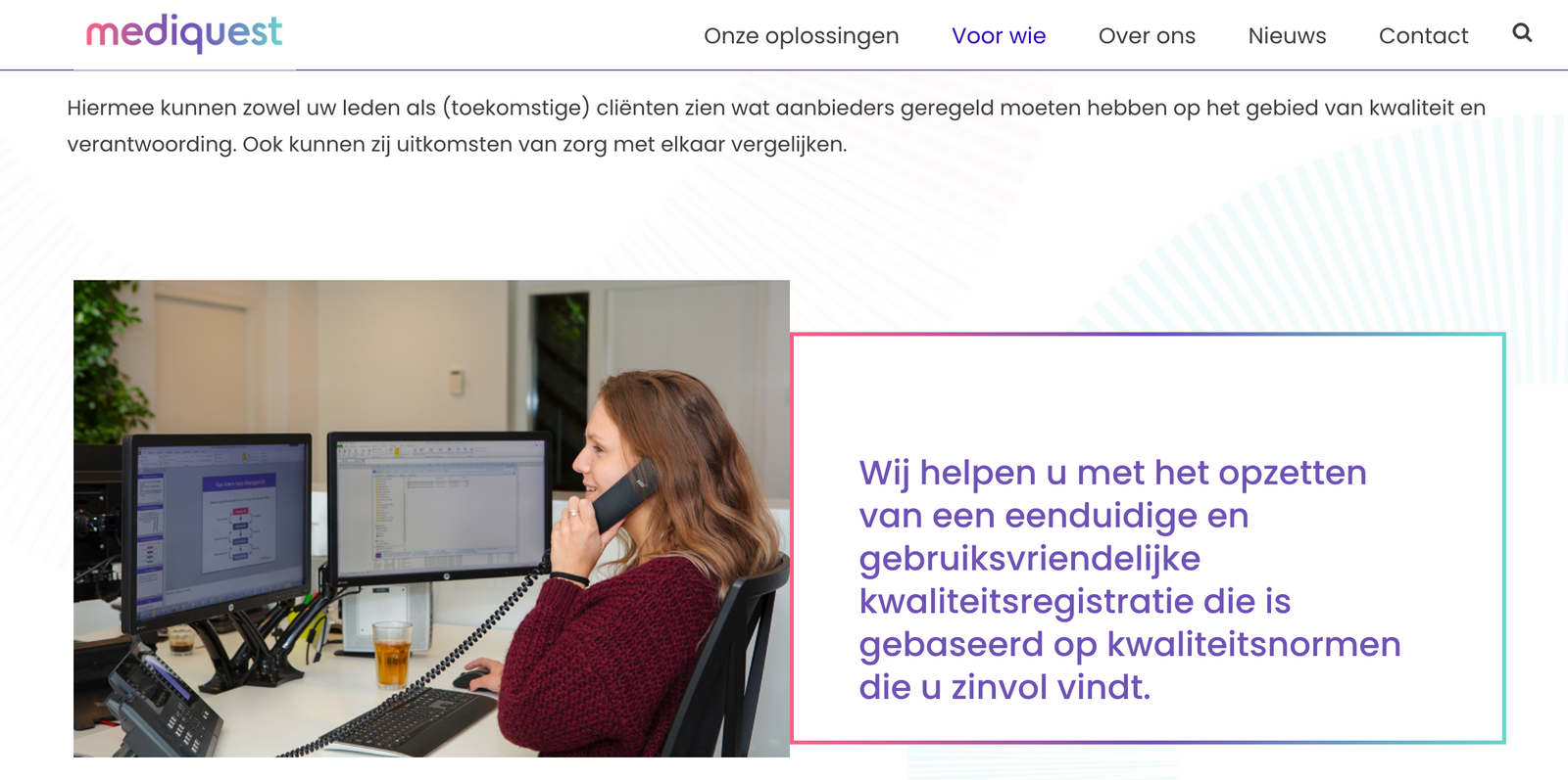 fotografie de website van Mediquest
