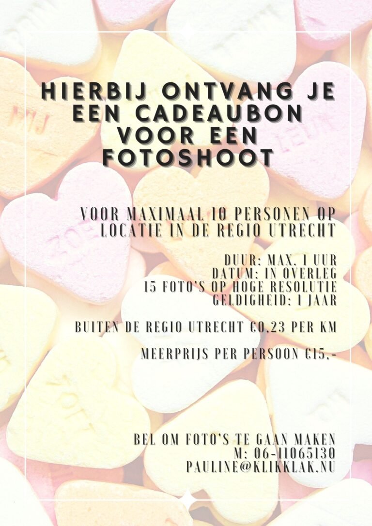 cadeaubon fotoshoot hartjes