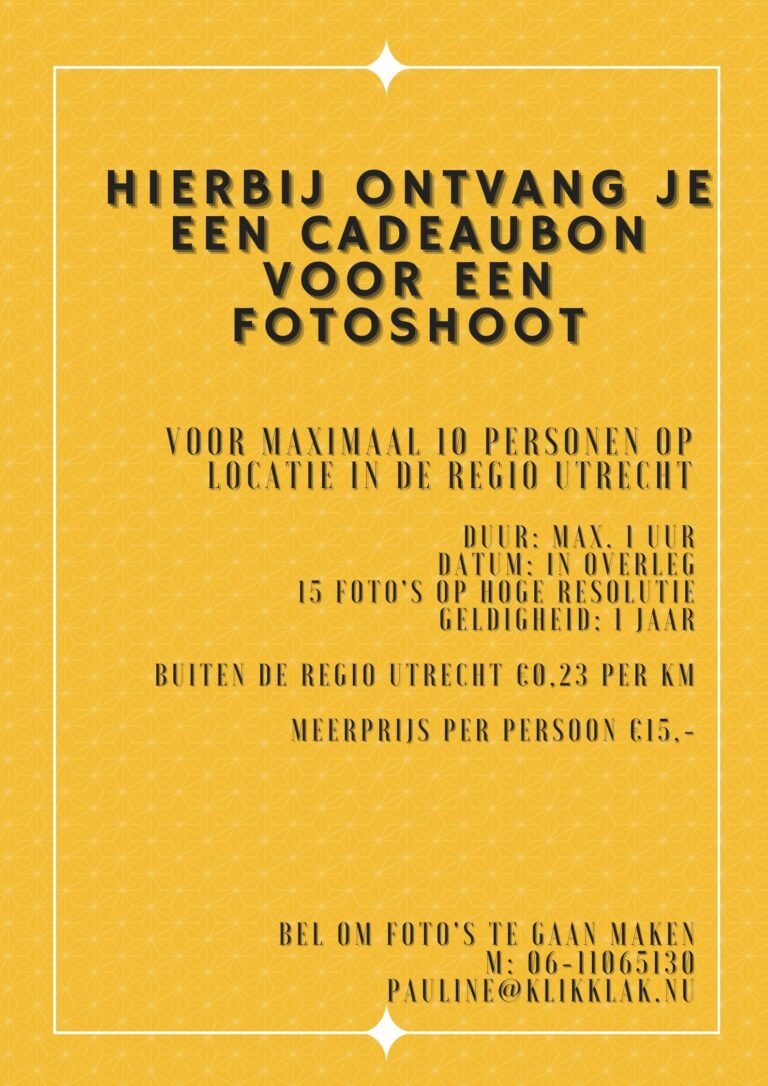 cadeaubon fotoshoot oker