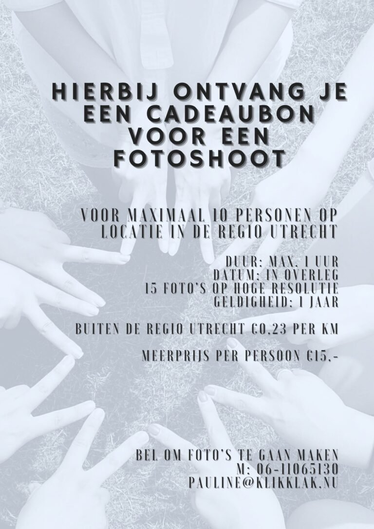 cadeaubon fotoshoot vingers team
