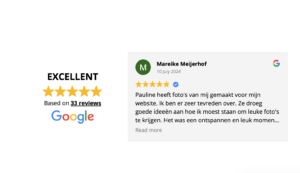 Review 5 sterren Klikklak zakelijke fotograaf brandingfoto's website mareike